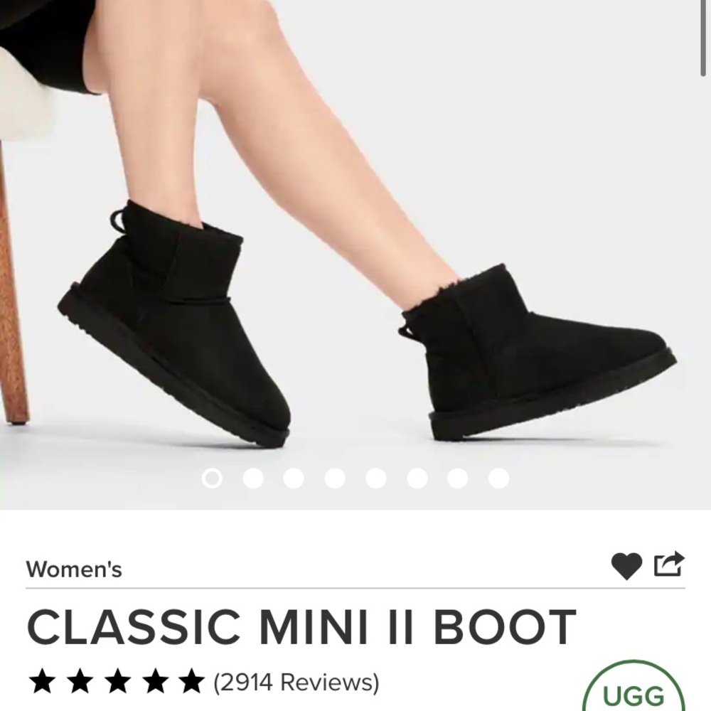 UGG Women’s Classic Mini II Boot (BLACK, SIZE 8)